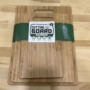 NEW Freshware Bamboo Set of 3 Kitchen Wood Chopping Handles Cutting Boards